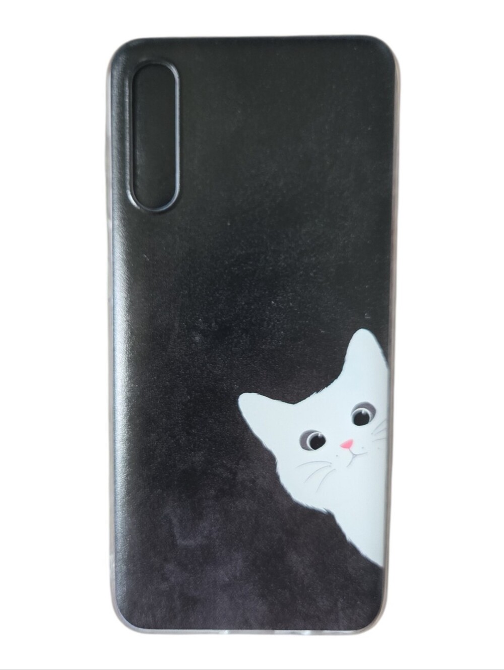 NEW Cute White Cat Peek Samsung Galaxy A50 Soft TPU Protective Phone Case
